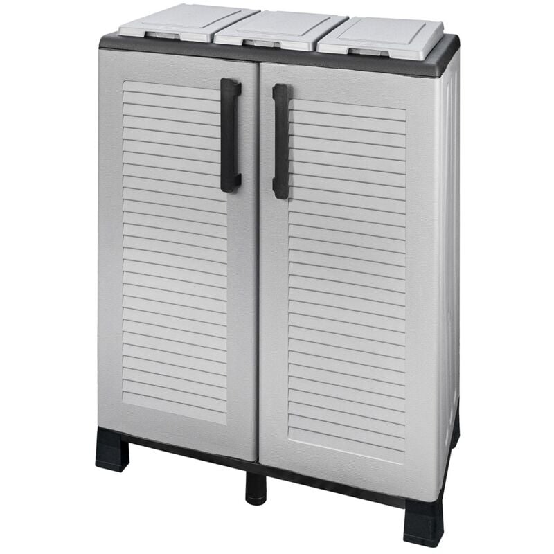 Poubelles de Tri Sélectif 3 Sacs Recyclage Gestion des Déchets – Intérieur Extérieur 68 x 37 x 90 cm INTEC