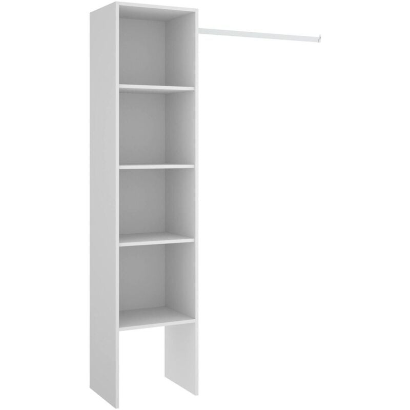 Dmora - Armoire Presanella, Structure pour dressing, Portemanteau ouvert, 138x40h186 cm, Blanc, avec emballage renforcé