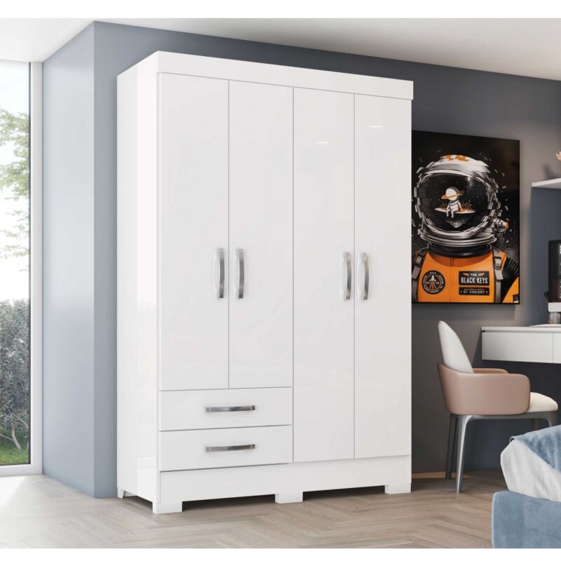 Armoire Quatre Portes Deux Tiroirs Olinda