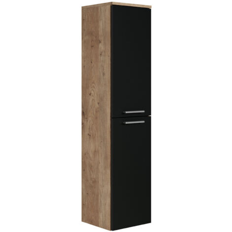 Armoire rangement Saturnus - Badplaats - 130 cm Chene avec noir