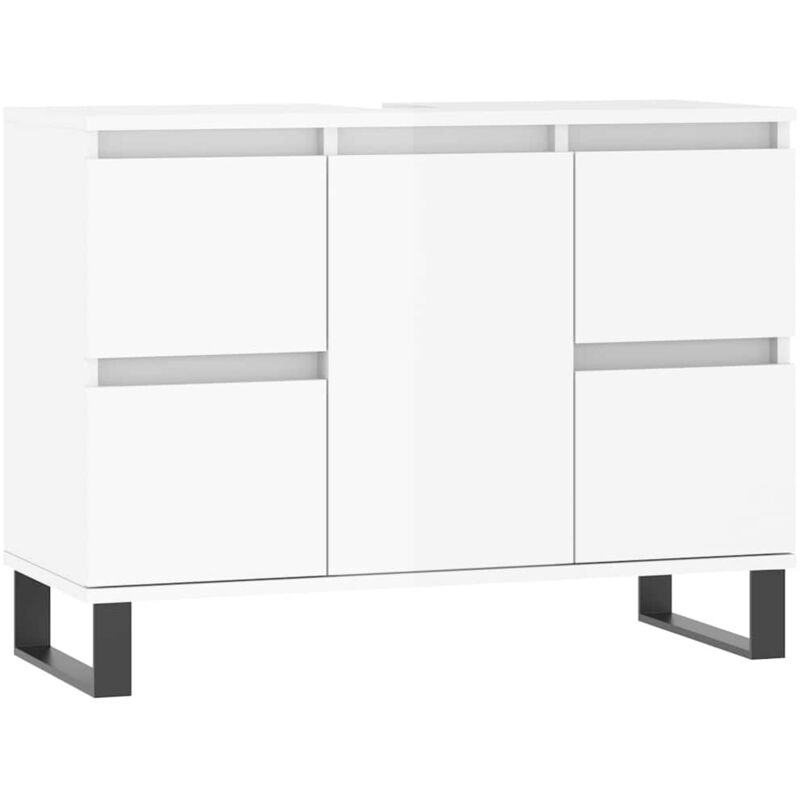 Vidaxl - Armoire de salle de bain blanc brillant 80x33x60 cm