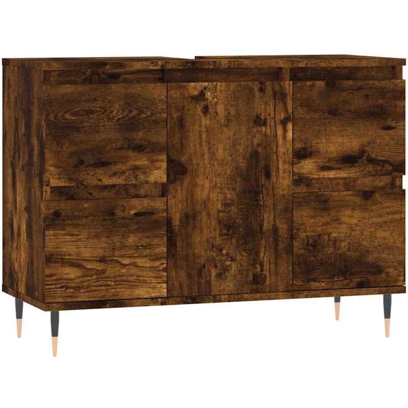 Vidaxl - Armoire salle de bain chêne fumé 80x33x60cm bois d'ingénierie