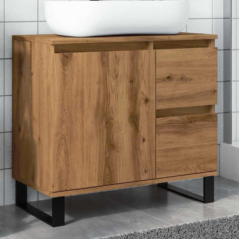 Vidaxl - Armoire de lavabo de salle de bain chêne artisanal 65x33x60 cm