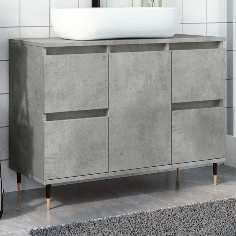 Vidaxl - Armoire salle de bain gris béton 80x33x60cm bois d'ingénierie