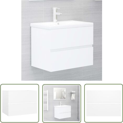 Armoire salle de bain - vidaXL Armoire d'évier Blanc 60x38,5x45 cm Bois d’ingénierie - Rangement salle de bain