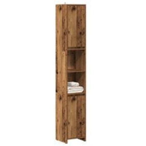 Armoire salle de bain vieux bois 30x30x183,5 bois ingénierie