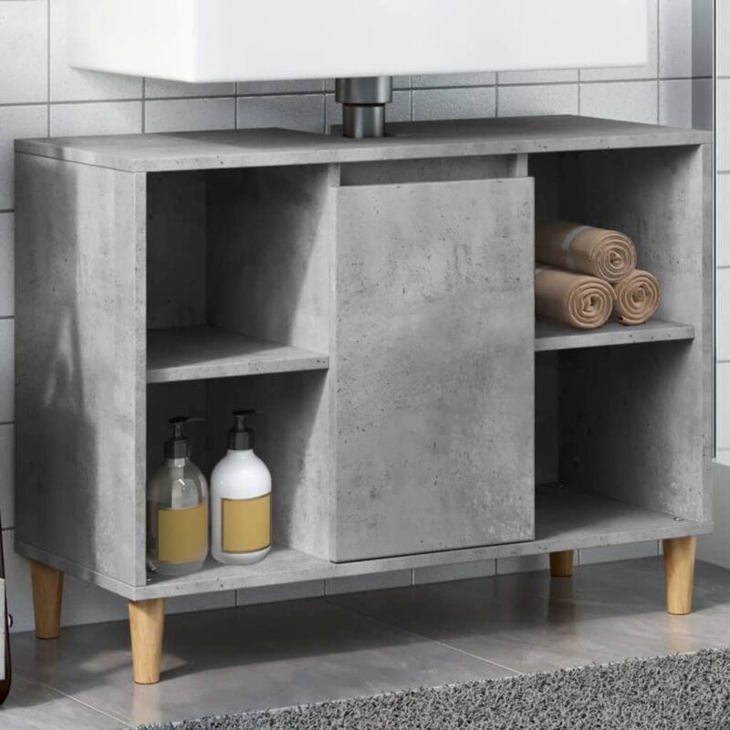 Armoire salle de bain,Meuble de salle de bain gris béton 80x33x60cm bois d'ingénierie CFW50764