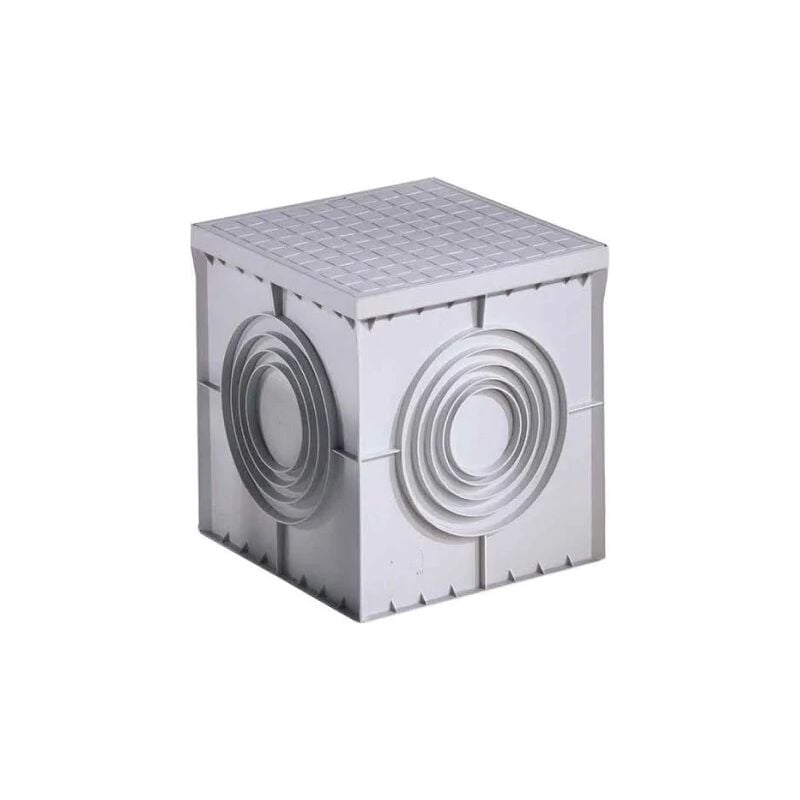 Armoire Siphonique 40x40cm Monobloc avec Couvercle Renforcé Idéale pour les Évacuation d'Eaux Évacuation des Eaux Résiduelle