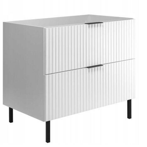 Armoire sous lavabo - 80cm  Blanc mat - L/HP 80/77/46cm  Meubles de salle de bains, panneau MDF