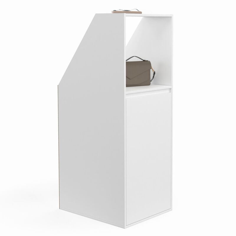 Idmarket - Armoire sous pente 1 porte et 1 niche tomi 40 x 50 x 70/110 cm blanc