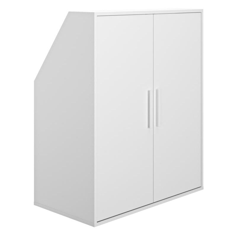 Vente-unique - Armoire sous pente 2 portes - Blanc - adezio