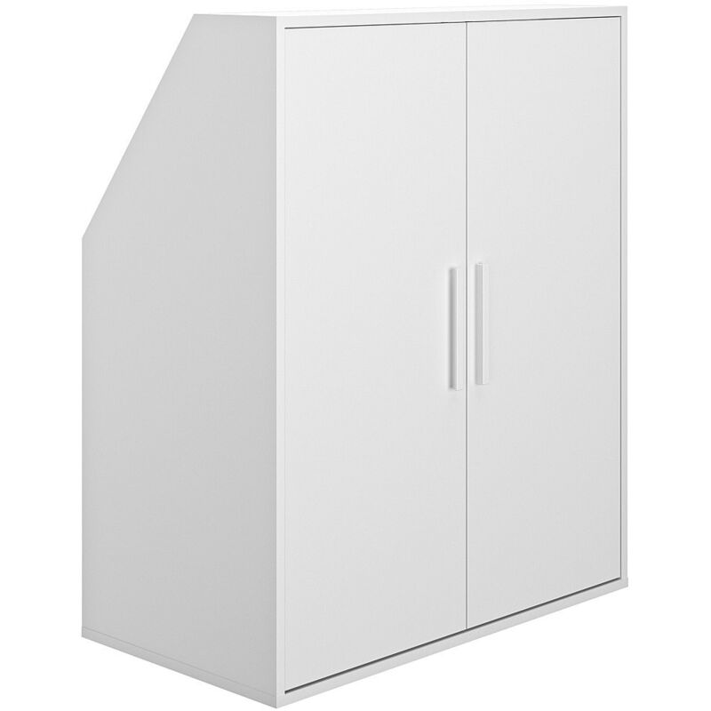 Vente-unique - Armoire sous pente 2 portes - Blanc - adezio