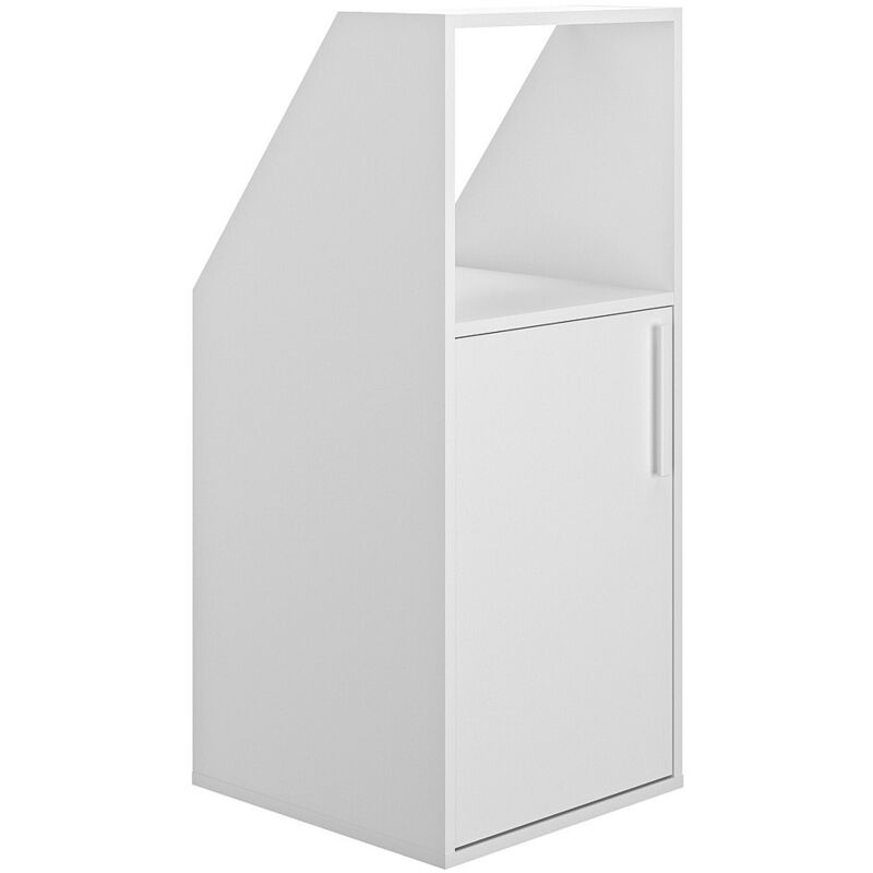 Vente-unique - Meuble sous pente 1 porte et 1 niche - Blanc - adezio