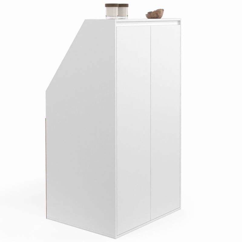 Idmarket - Armoire sous pente 2 portes tomi 60 x 50 x 70/110 cm blanc