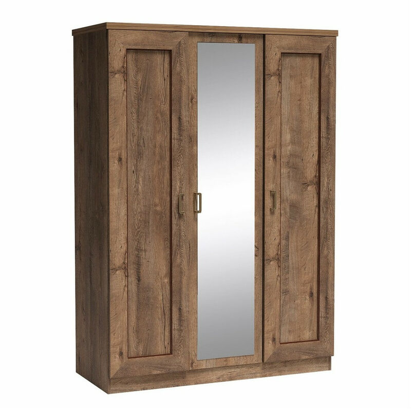 Mobilier1 - Armoire Lircava 112, Chêne de Lefkas, 191x135x57cm, Portes d'armoire: Avec des charnières, Nombre d'étagères: 0