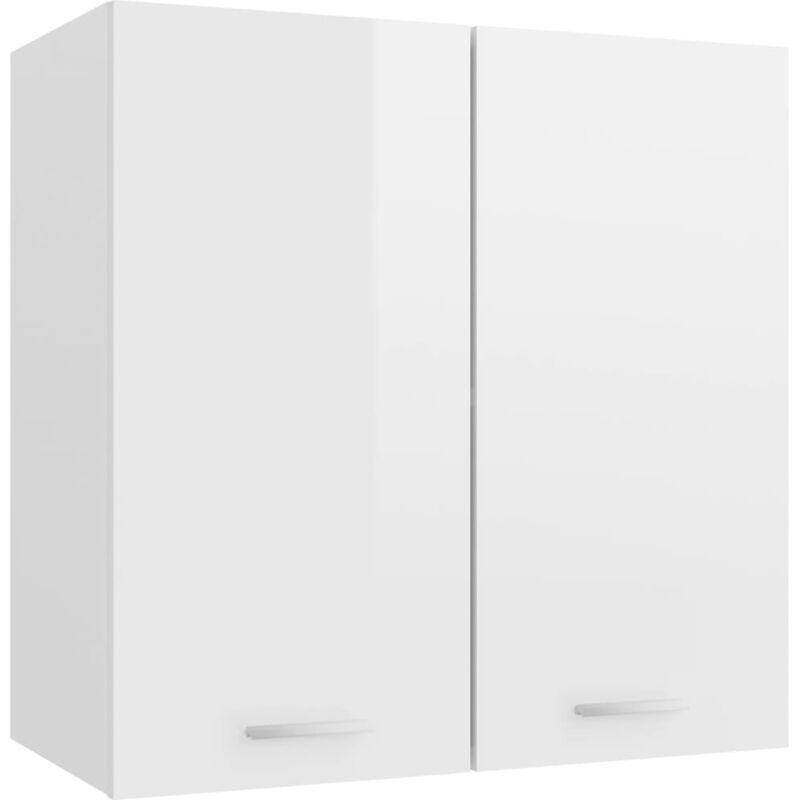 maisonchic - armoire suspendue armoire de cuisine meuble haut de cuisine blanc brillant 60x31x60 cm aggloméré 80915