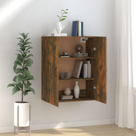 Armoire suspendue  Armoire de cuisine Meuble haut de Cuisine Chêne fumé 69,5x34x90 cm Bois d'ingénierie 92795