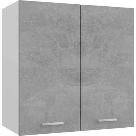 Armoire suspendue  Armoire de cuisine Meuble haut de Cuisine Gris béton 60x31x60 cm Aggloméré 73229