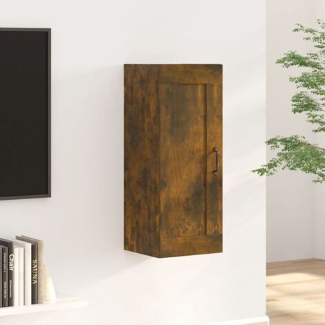 Armoire suspendue-Armoire murale-Meuble de rangement murale Chêne fumé 35x34x90 cm Bois d'ingénierie