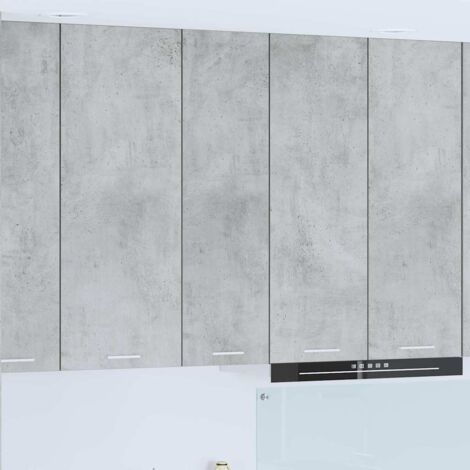 Armoire suspendue-Armoire murale-Meuble de rangement murale Gris béton 30 x 31 x 100 cm Bois d'ingénierie