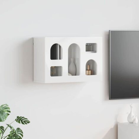 Armoire suspendue avec étagère-Armoire murale-Meuble de rangement murale Blanc brillant 60 x 20 x 40 cm