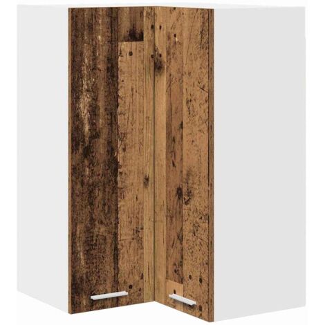 Armoire suspendue Bois ancien et Blanc 57 x 57 x 80 cm