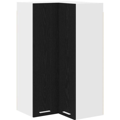 Armoire suspendue Chêne noir et Blanc 57 x 57 x 100 cm