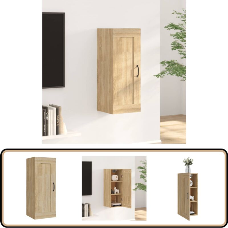Vidaxl - Armoire suspendue Chêne sonoma 35x34x90 cm Bois d'ingénierie - Armoire Suspendue - Meuble De Rangement - Étagère Murale - Décoration Murale