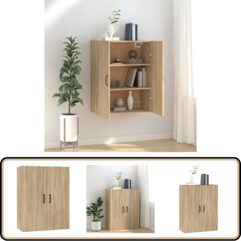 Armoire suspendue Chêne sonoma 69,5x34x90 cm Bois d'ingénierie - Armoire Suspendue - Meuble De Rangement - Armoire Murale - Étagère Murale - Décoration Murale