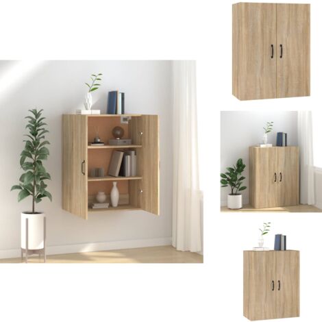 Armoire suspendue Chêne sonoma 69,5x34x90 cm Bois d'ingénierie - Armoire Suspendue - Meuble De Rangement - Armoire Murale - Étagère Murale - Décoration Murale
