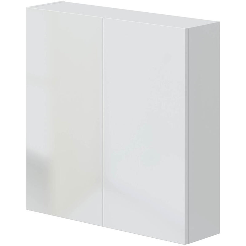 Armoire suspendue de salle de bain 60 cm avec 2 portes coloris blanc - Longueur 60 x Profondeur 16 x Hauteur 60 cm