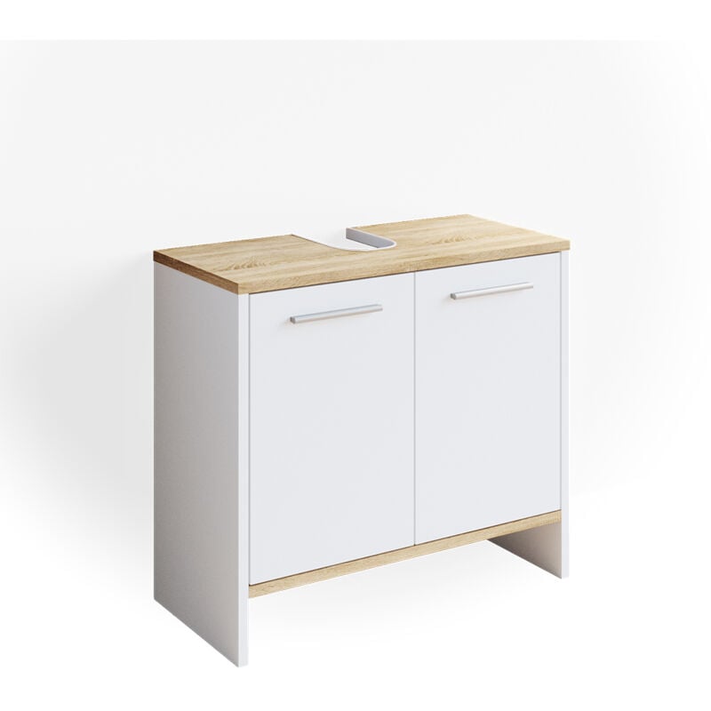 Vicco - Meuble sous vasque simple Elvio, Blanc, 60.4 x 55 cm