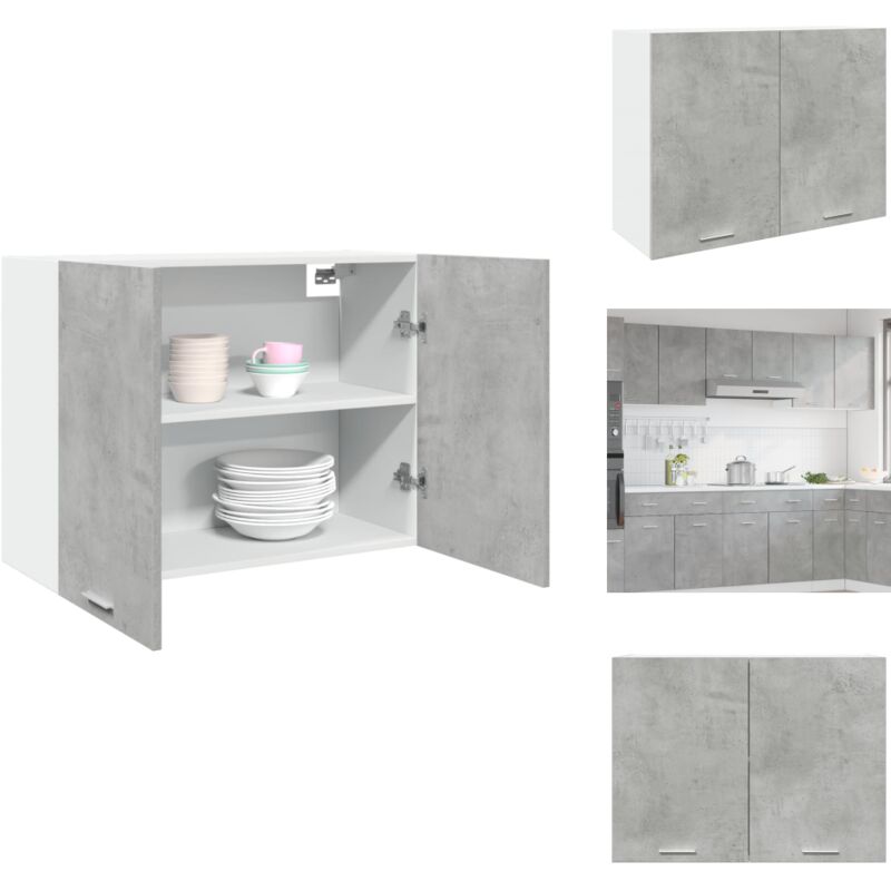 Vidaxl - Armoire suspendue Gris béton 80x31x60 cm Aggloméré - Armoire Suspendue - Armoires Suspendues - Armoire De Cuisine - Armoire De Rangement
