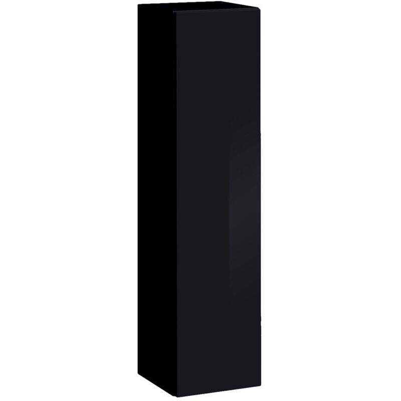 Meublorama - Colonne suspendue – Noir – Collection switch – 1 porte – 30x120 cm – Design moderne Meublorama - Colonne suspendue – Noir – Collection switch – 1 porte – 30x120 cm – Design moderne