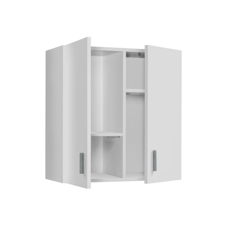 Altri - Suspendu polyvalent 59x60 cm blanc mat avec deux portes et deux étagères amovibles - Parga