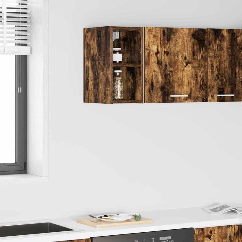 vidaXL Armoire suspendue avec stockage Chêne fumé 20 x 29,5 x 40 cm