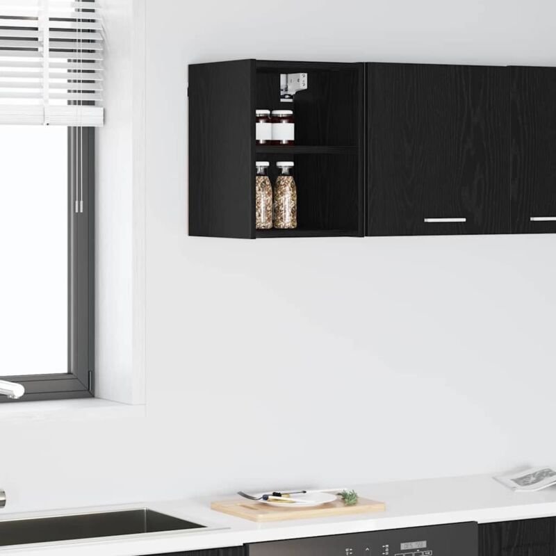 vidaXL Armoire suspendue avec stockage Chêne noir 30 x 29,5 x 40 cm