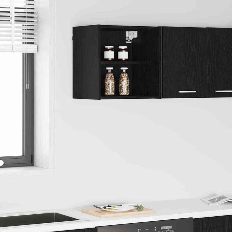 vidaXL Armoire suspendue avec stockage Chêne noir 40 x 29,5 x 40 cm