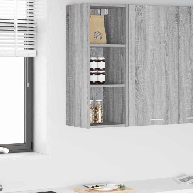 vidaXL Armoire suspendue avec stockage Gris Sonoma 30 x 29,5 x 80 cm