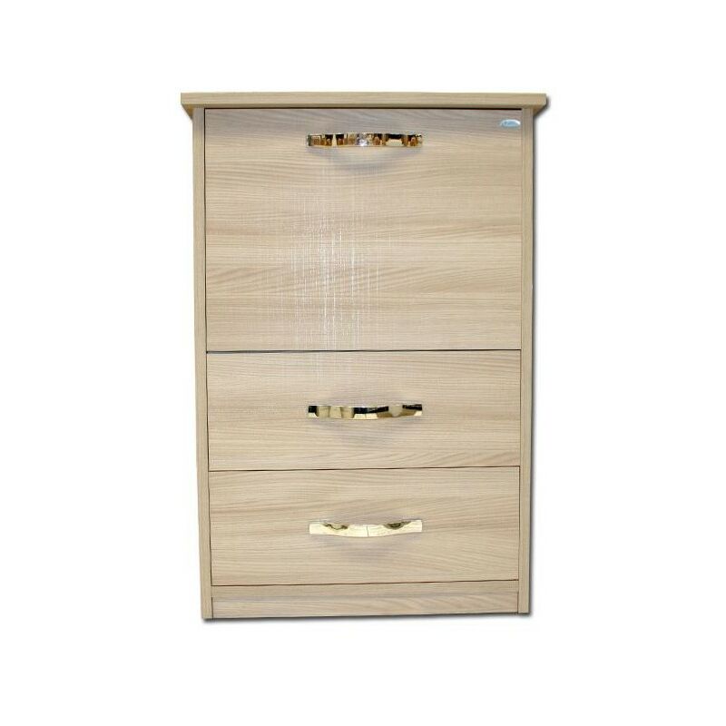 Armoire table à repasser Olmo en bois mélaminé avec 3 tiroirs 44x57xH.89 cm