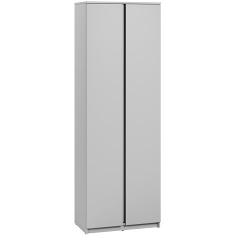 Armoire Tescire 100, Gris, 200x69x40cm, Portes d'armoire: Avec des charnières, Nombre d'étagères: 0