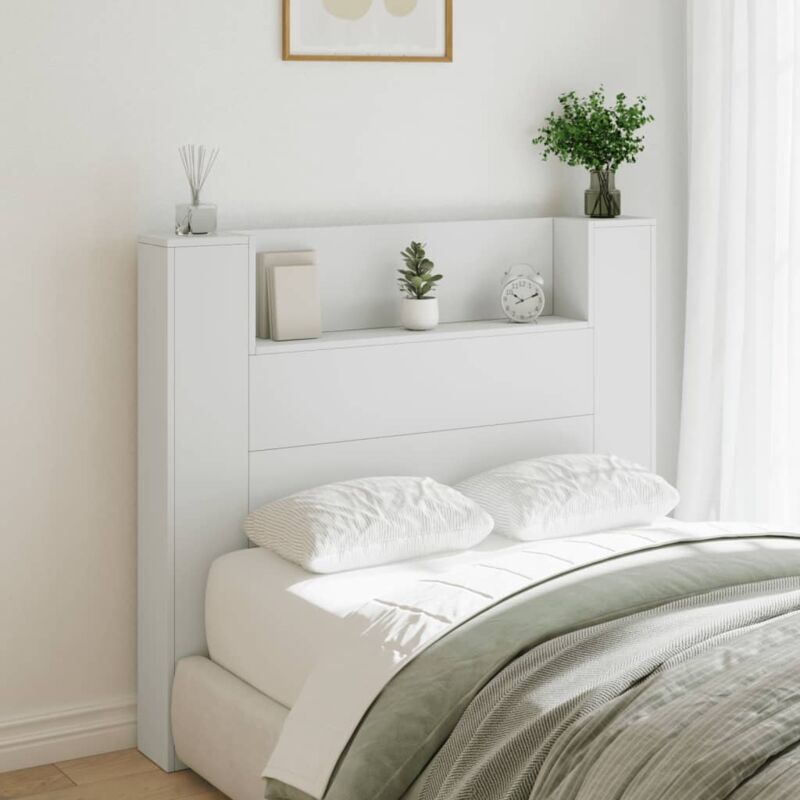 Armoire tête de lit avec led blanc 120x16,5x103,5 cm CVW35390