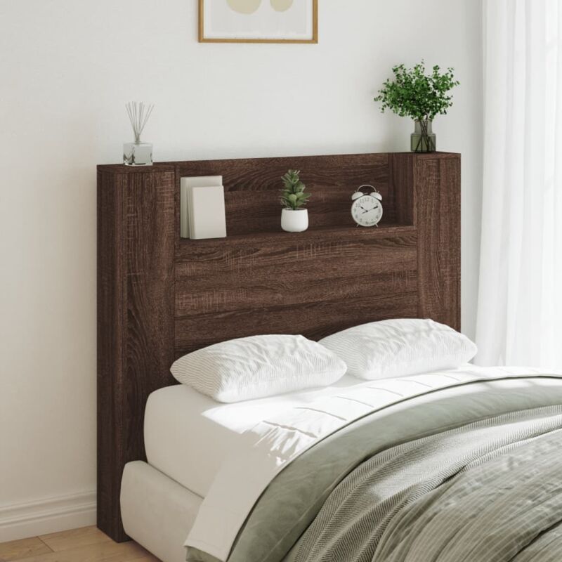 Vidaxl - Armoire tête de lit avec led chêne marron 120x16,5x103,5 cm