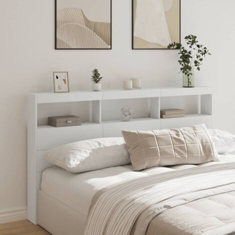 Armoire tête de lit avec LED blanc 180x17x102 cm CVW70977