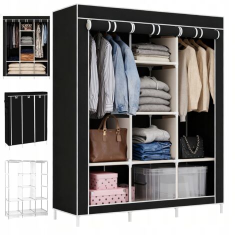 Armoire textile pliable, facile à installer, 170 cm