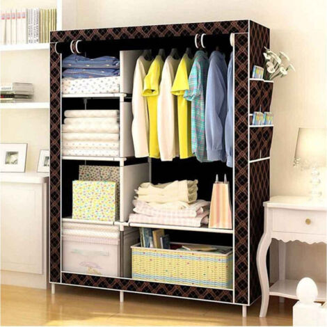 Armoire Tissu Armoire Acier Cintre Amovible 2 Portes