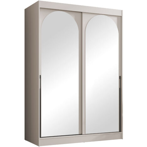 Armoire Toledo 131, Cachemire, 216x150x65cm, Portes d'armoire: Coulissantes, Nombre d'étagères: 0