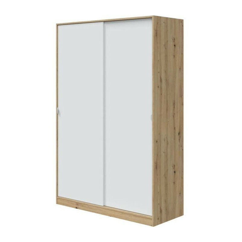 Armoire TOP - Décor chene - 2 Portes coulissantes - L200 x H120 x P50 cm