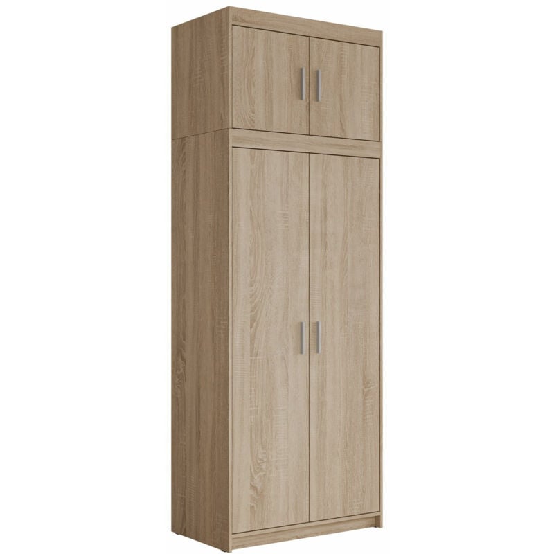 Mobilier1 - Armoire Novduni 103, Sonoma chêne, 246x90x53cm, Portes d'armoire: Avec des charnières, Nombre d'étagères: 0