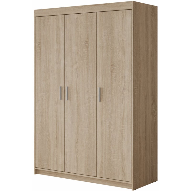 Mobilier1 - Armoire Novduni 101, Sonoma chêne, 191x133x53cm, Portes d'armoire: Avec des charnières, Nombre d'étagères: 0